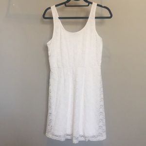 Express white lace tank dress